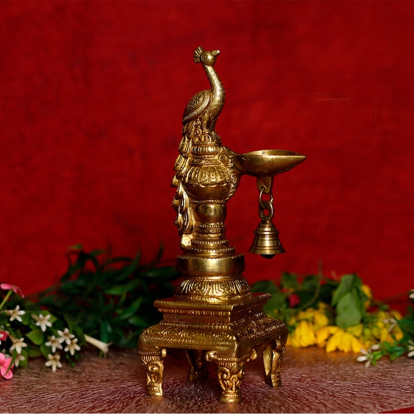 HANDICRAFTED BRASS PEACOCK DIYA