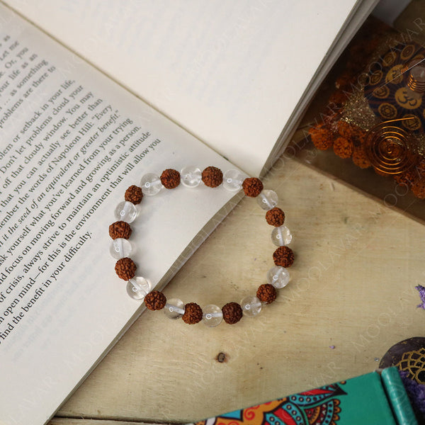 Rudraksha - Clear Crystal Bracelet